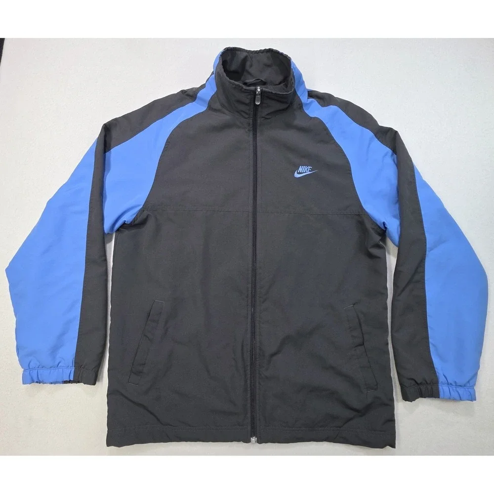 VTG‎ Nike Full Zip Carolina Blue Windbreaker Track Jacket Men L 00s Y2K Lined